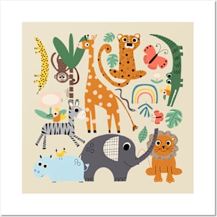 Safari Animals Cute Posters and Art